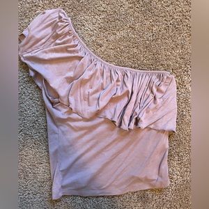 flowy one shoulder crop top - S/M